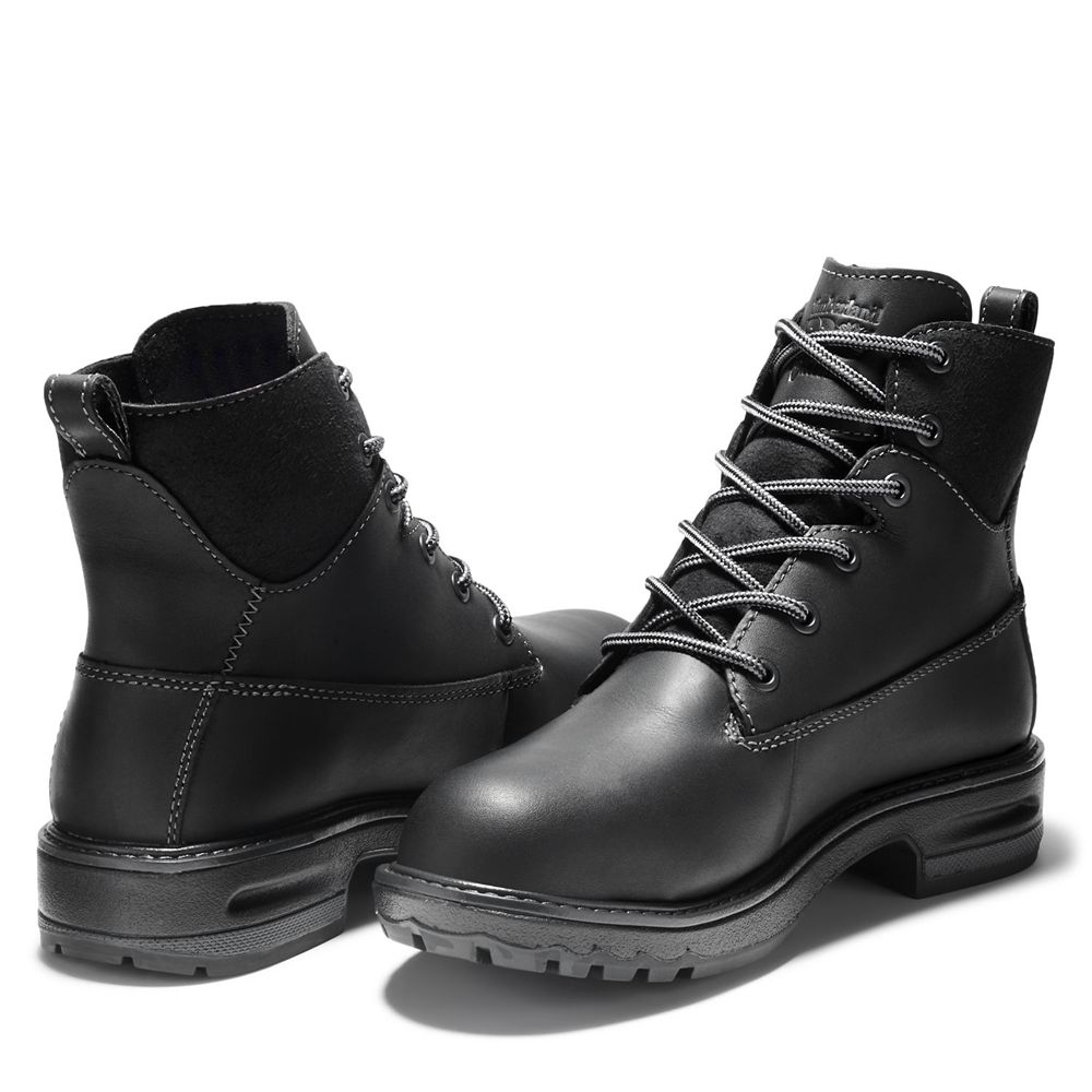 Botas de Trabajo Timberland Argentina Mujer - Pro® Hightower 6” Alloy Toe - Negras - QNRFYI-271